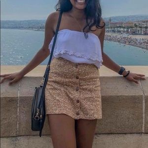 Mustardy flower button up skirt!